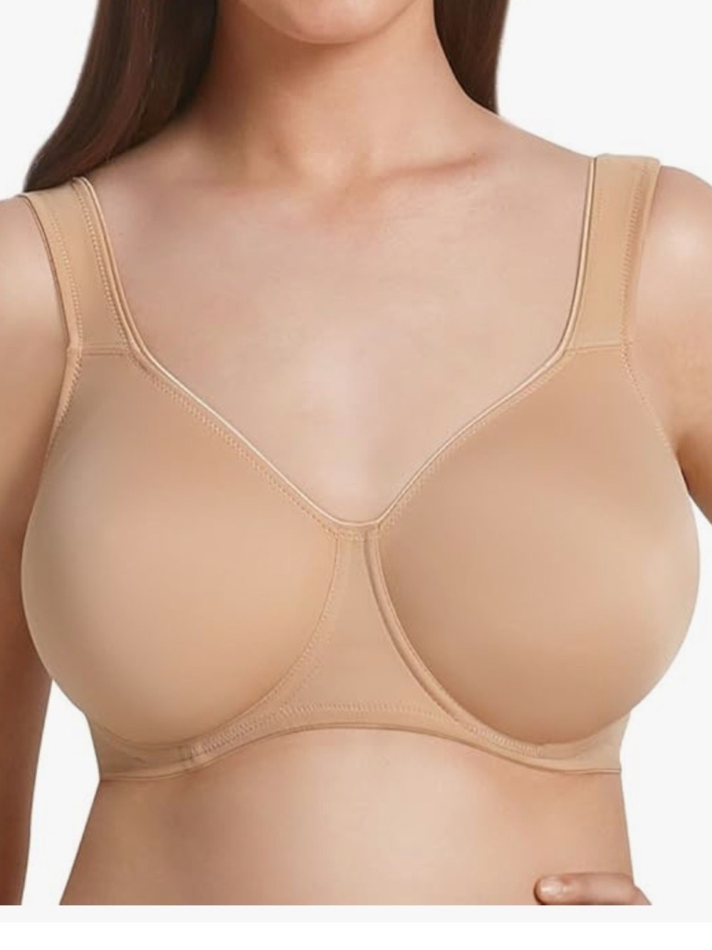 Rosa Faia Everyday Seamless Support Bra in Nude - Full Coverage Comfort sz 34 E